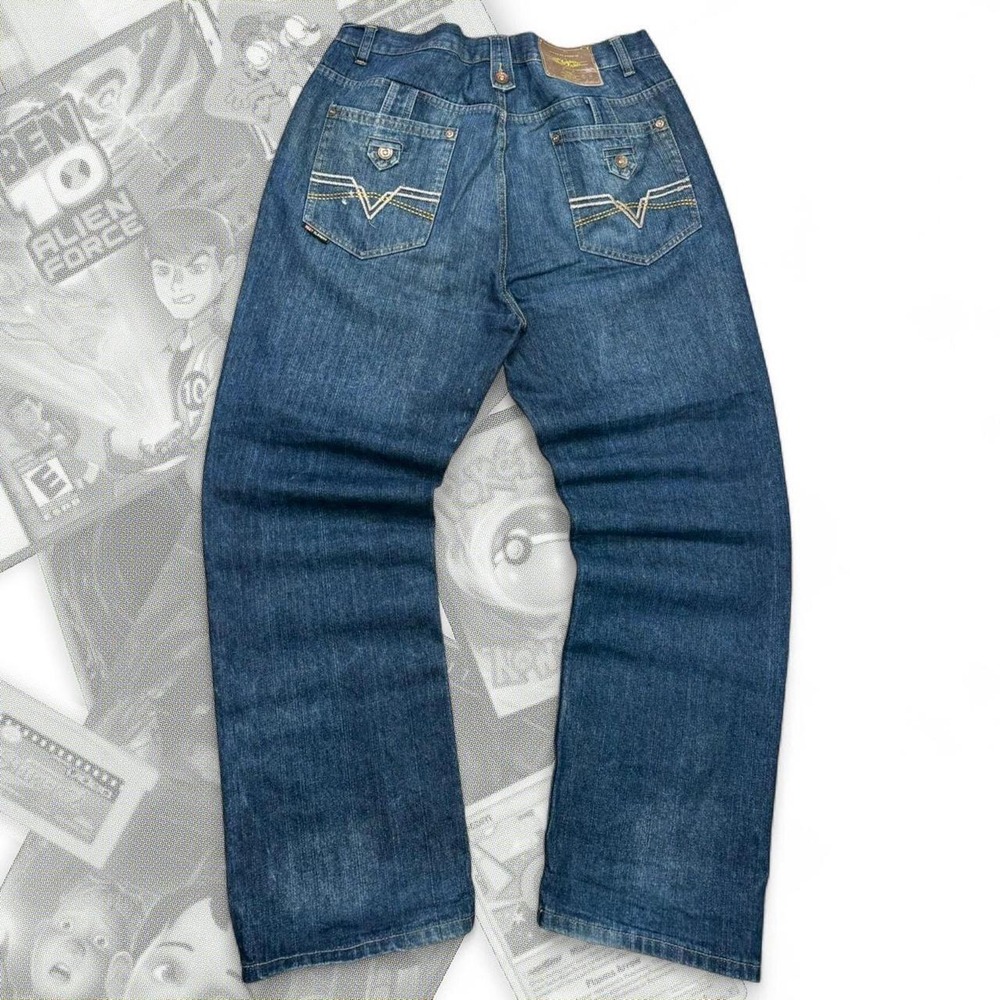 Vintage Phat Farm Phat Classics Baggy Wide Leg Skater Jeans Blue 42x32